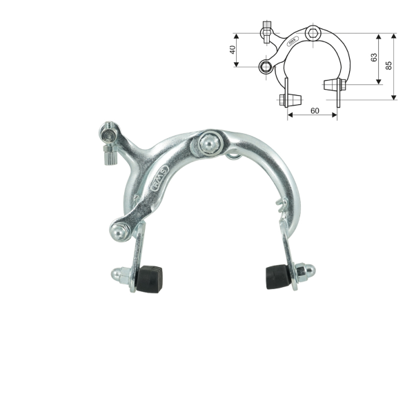 Par Pinzas Freno Llanta WAG Acero 63/85mm Plata